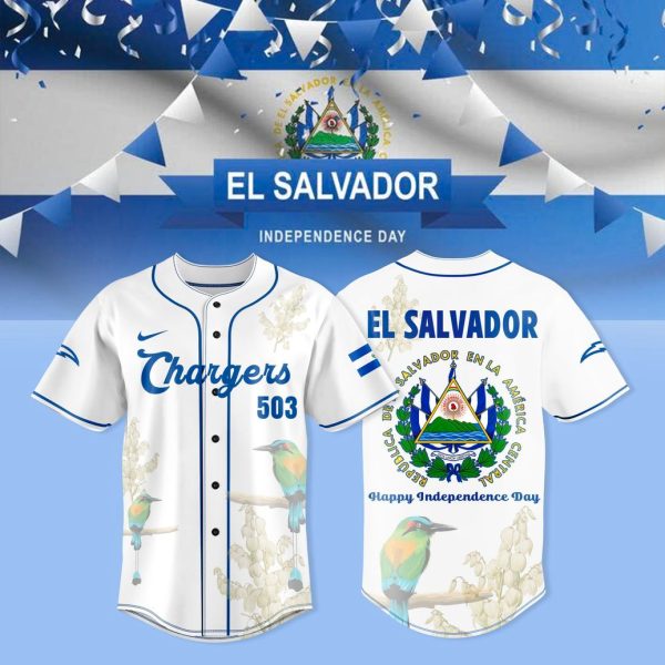 El Salvador Independence Day Parade 2025 Chargers Baseball Jersey – Los Angeles