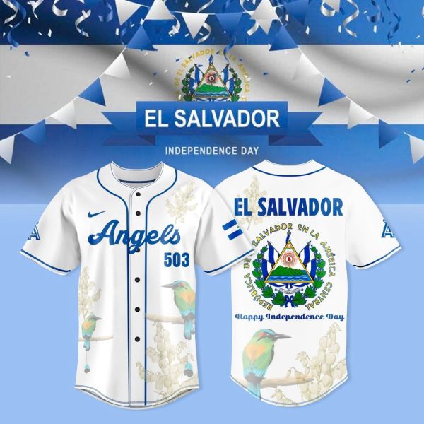 Los Angeles Angels Baseball Jersey – El Salvador Independence Day Parade 2025