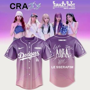 Los Angeles Dodgers x Easy Crazy Hot Le Sserafim 2025 Tour Baseball Shirt