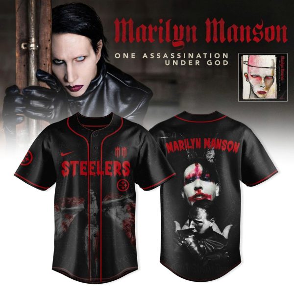 Pittsburgh Steelers x Marilyn Manson One Assassination Under God Tour 2025 Premium Jersey