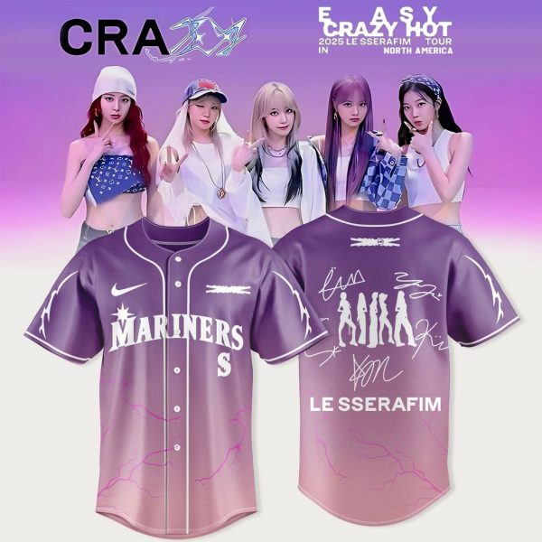 Seattle Mariners Easy Crazy Hot 2025 Le Sserafim Tour Anime Baseball Jersey