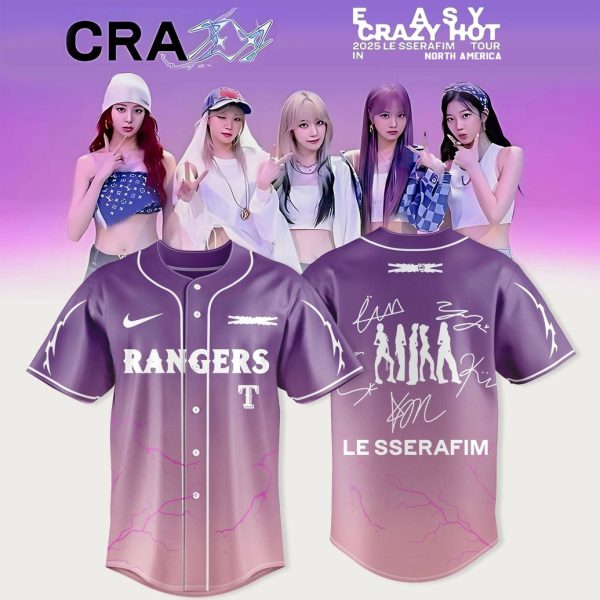 Texas Rangers x Easy Crazy Hot 2025 Le Sserafim Tour Premium Baseball Jersey