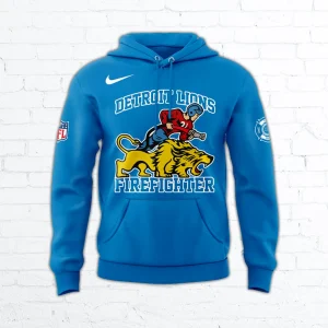 Detroit Lions 2025 Firefighter Appreciation Blue Hoodie
