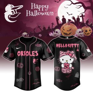 Baltimore Orioles x Hello Kitty Halloween Jersey. Limited Edition Spooky Baseball Top.