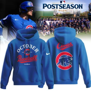 Chicago Cubs October 2025 MLB Blue Hoodie