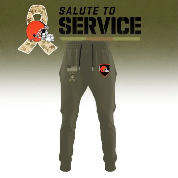 Cleveland Browns 2025 Salute to Service Hoodie Shirt Joggers Cap
