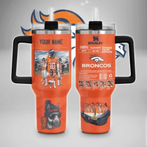 Denver Football Custom Name Tumbler 40oz