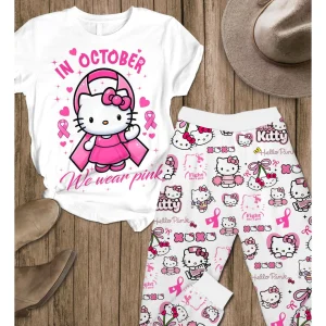 Hello Kitty In October We Wear Pink Pajamas Set