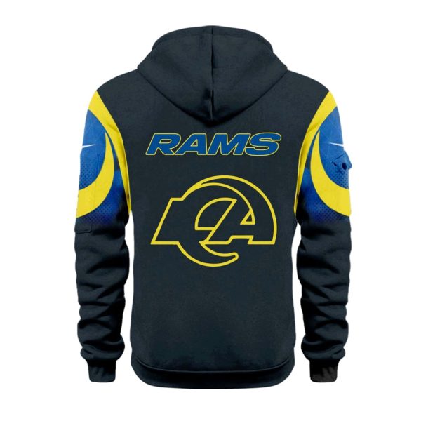 LA Rams New Rivalries Midnight Mode 2025 Zip Hoodie