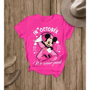 Micky Mouse In October We Wear Pink Limited Pajamas Set