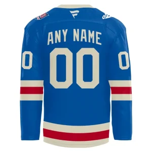 Back view of the personalized New York Rangers Centennial jersey with 'ANY NAME' and number '00' to show customization options.