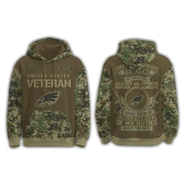 Phi Eagles x United States Veteran Day Camo Hoodie