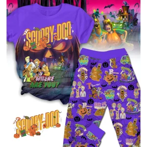 Scooby-Doo Halloween Graphic T-Shirt and All-Over Print Shorts Pajama Set