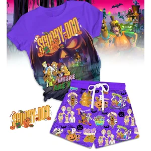 Scooby-Doo Halloween Graphic T-Shirt and All-Over Print Shorts Pajama Set