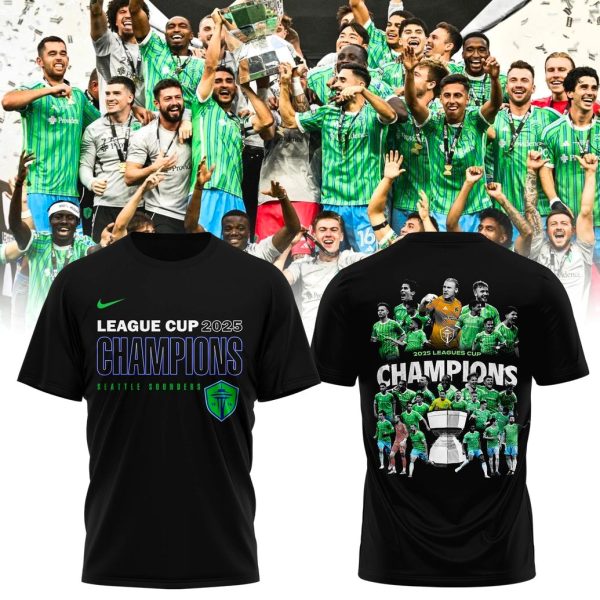 Seattle Sounders 2025 Champions League Cup Black Hoodie