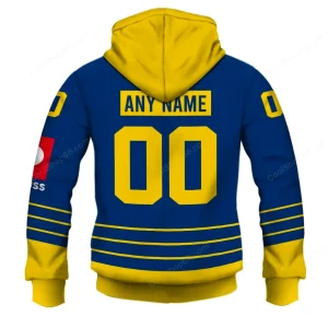 Back view of the Storhamar Hockey CHL hoodie, showing a customizable name and number section with 'ANY NAME' and '00'.