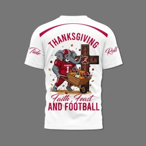 Alabama Crimson Tide Thank Giving Pray For Touchdowns T-Shirt