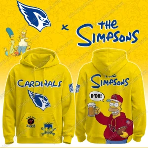 Arizona Cardinals x Simpsons Yellow Hoodie