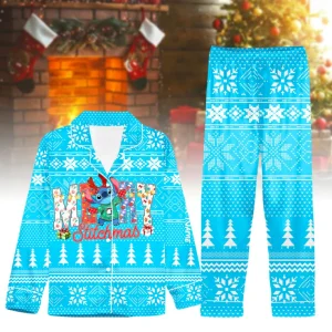 Blue Stitch Stitchmas 2025 Pajamas Set