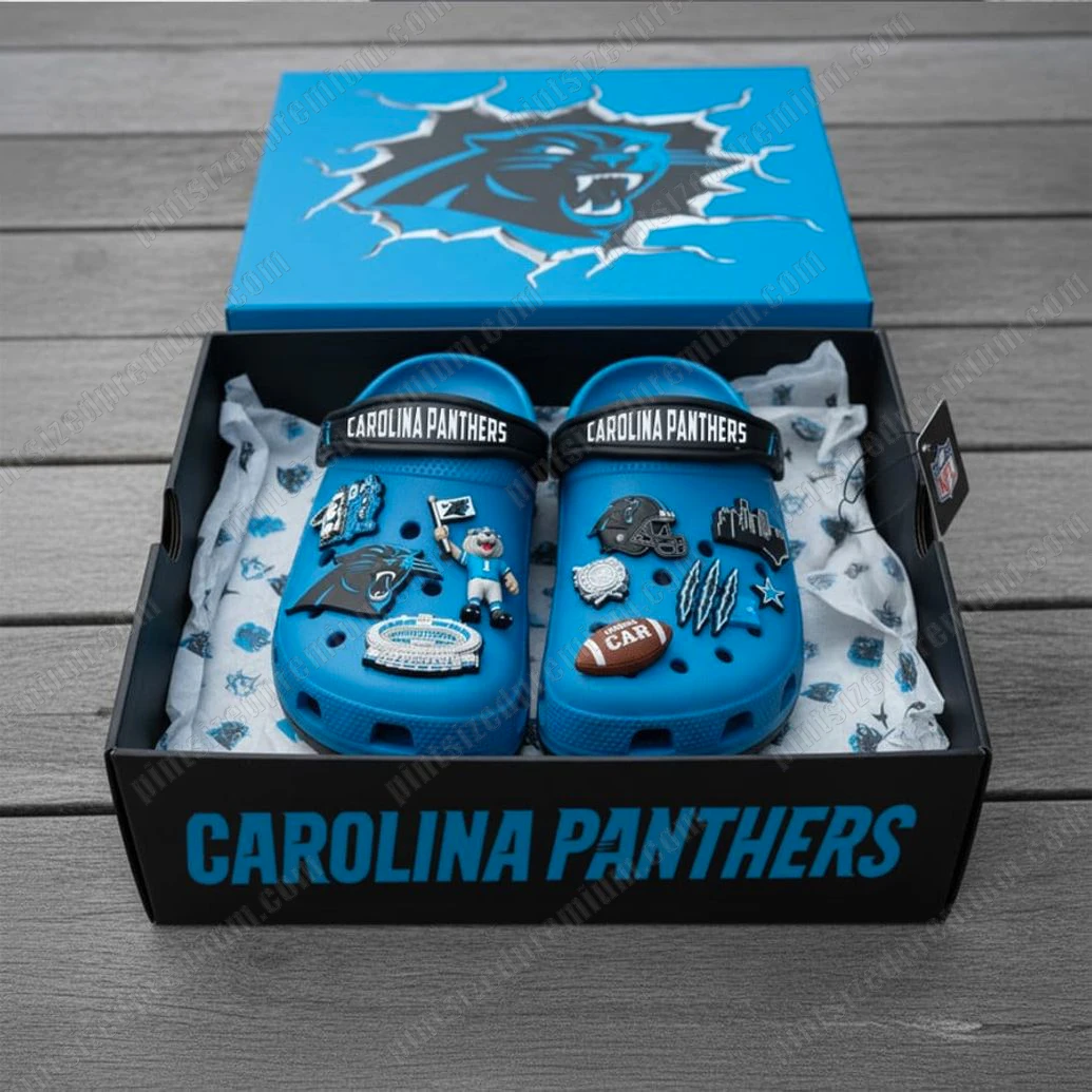 Carolina Panthers 2025 New Limited Charm Clogs Carolina Panthers 2025 New Limited Charm Clogs