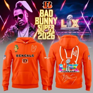 Cincinnati Bengals x Bad Bunny Super Bowl Orange Hoodie