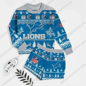 Detroit Lions Merry Christmas 2025 Premium Ugly Sweater & Short