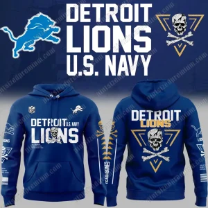 Detroit Lions x Jolly Rogers US Navy Hoodie Detroit Lions x Jolly Rogers US Navy Hoodie