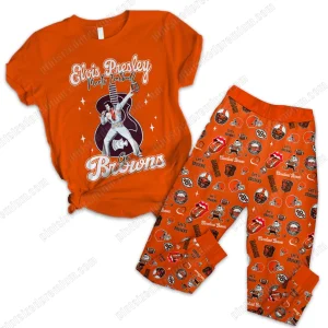 Elvis Presley Meets Football Broncos Pajamas Set