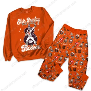 Elvis Presley Meets Football Broncos Pajamas Set