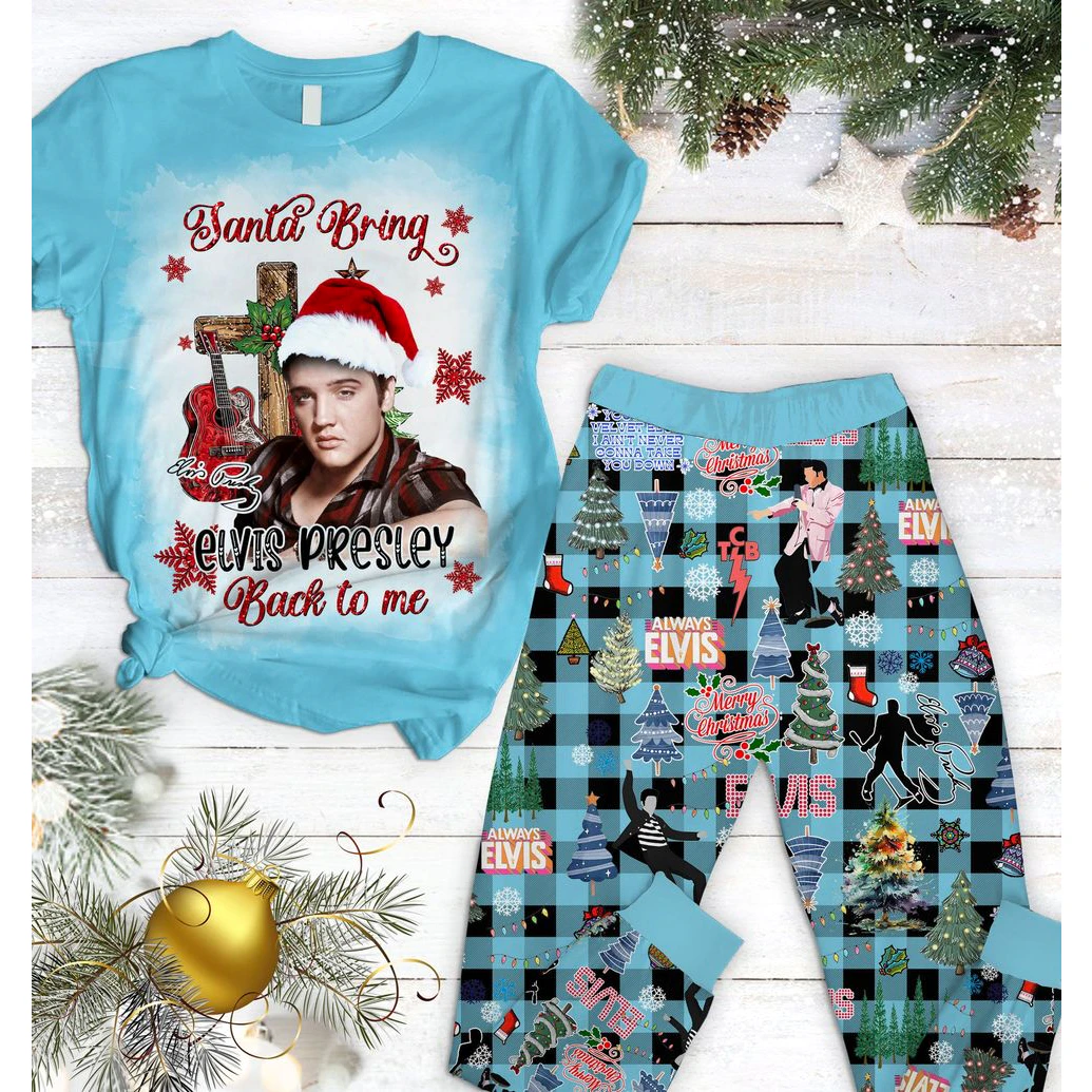 Elvis Presley Santa Bring Christmas Pajamas Set Elvis Presley Santa Bring Christmas Pajamas Set
