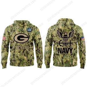 Green Bay Packers 2025 Salute to Service Navy 250 Hoodie