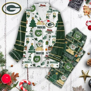 Green Bay Packers Fan Girl Christmas Pajamas Set