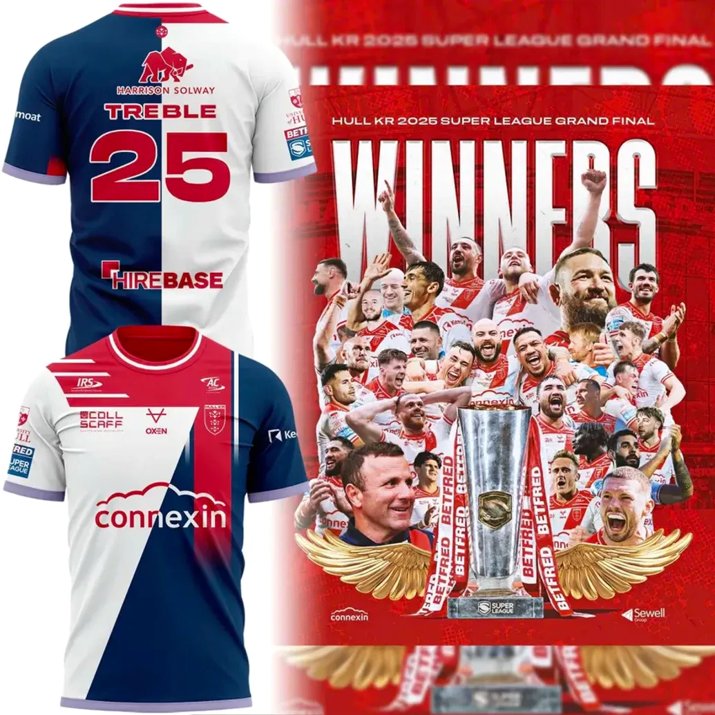 Hull Kingston Rovers Treble Winners 2025 T-Shirt Hull Kingston Rovers Treble Winners 2025 T-Shirt