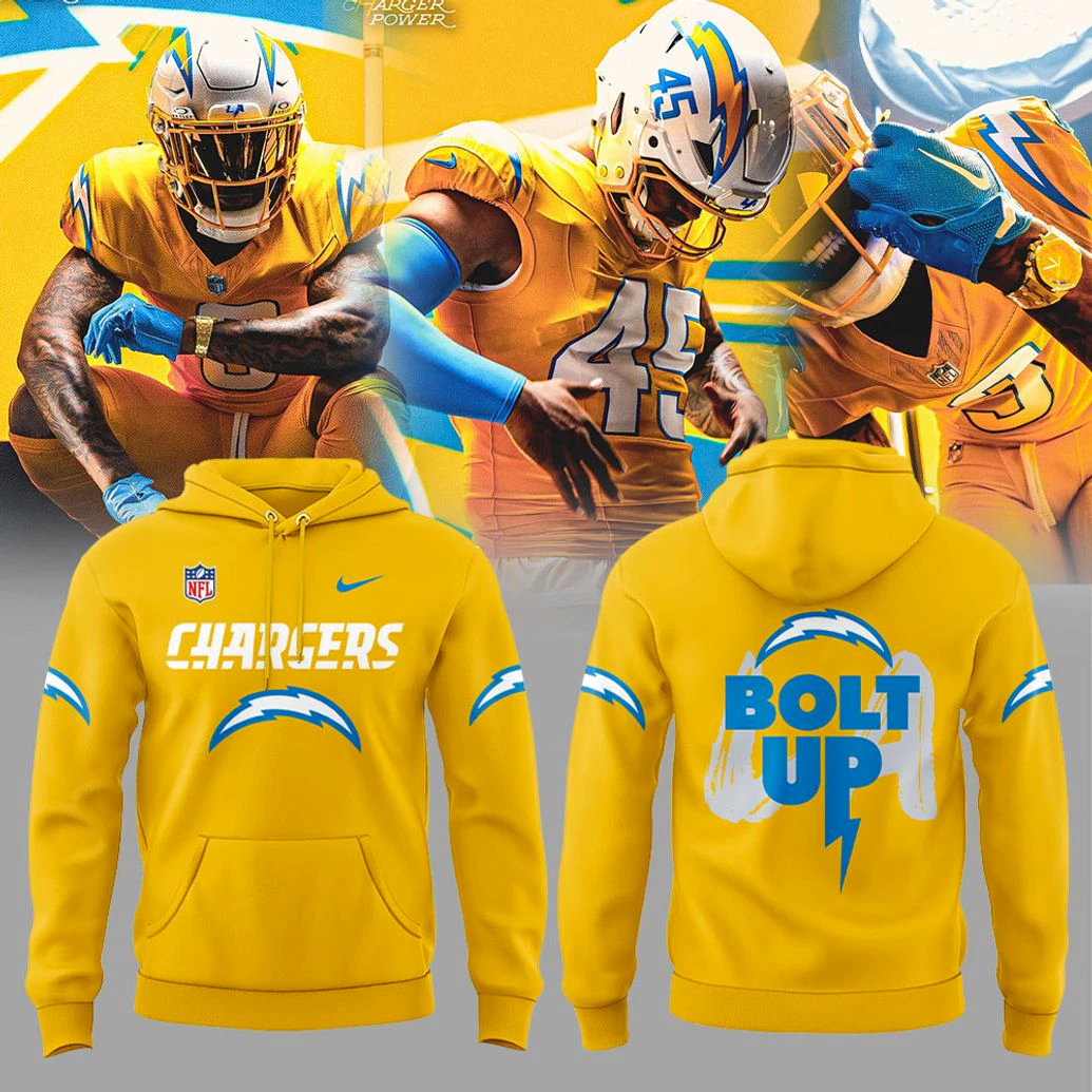 Los Angeles Chargers Debut Bolt Up Hoodie Los Angeles Chargers Debut Bolt Up Hoodie