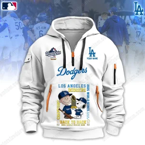 Los Angeles Dodgers Back To Back 2025 World Series 2025 Zip Hoodie