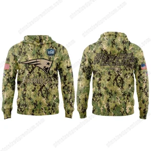 New England Patriots 2025 Salute to Service Navy 250 Hoodie