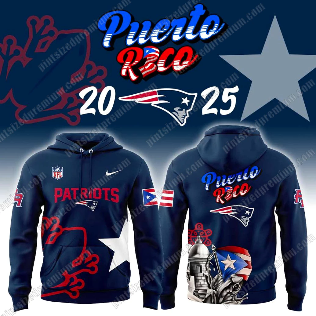New England Patriots Puerto Rico Heritage 2025 Limited Hoodie New England Patriots Puerto Rico Heritage 2025 Limited Hoodie