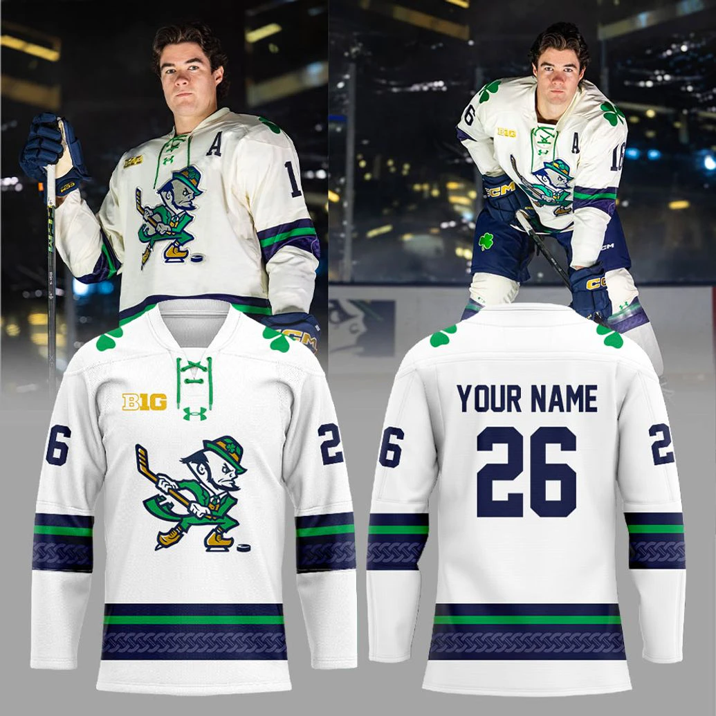 Notre Dame Fighting Irish Leprechaun 2025 Hockey Jersey 1 Notre Dame Fighting Irish Leprechaun 2025 Hockey Jersey