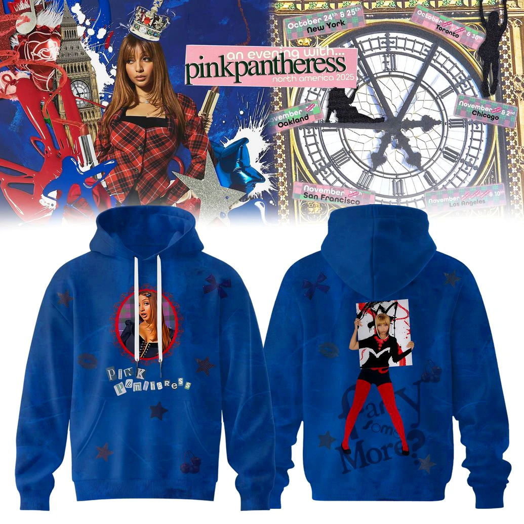 PinkPantheress 2025 North America Tour Blue Hoodie PinkPantheress 2025 North America Tour Blue Hoodie