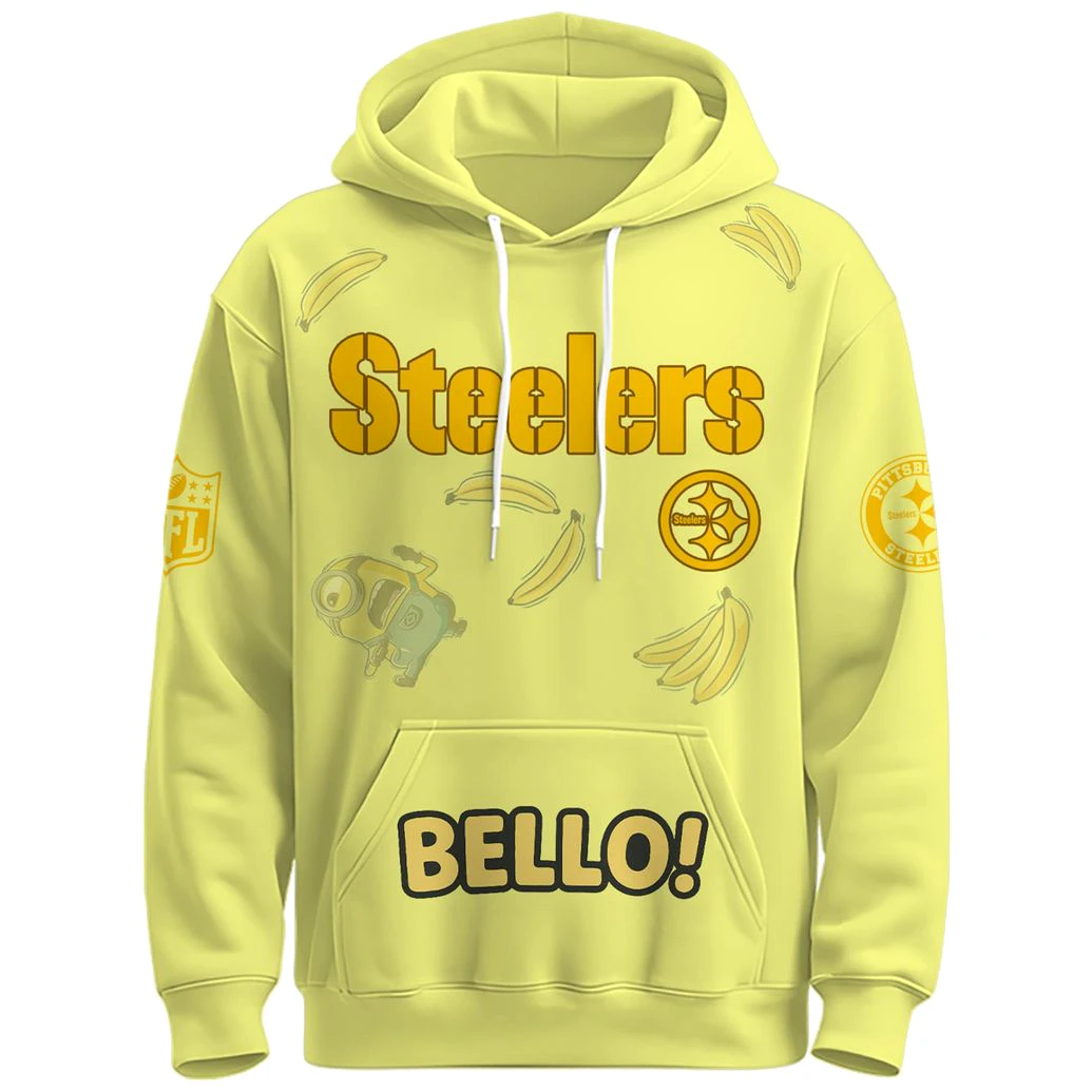 Pittsburgh Steelers x Minions Banana Limited 2025 Hoodie Pittsburgh Steelers x Minions Banana Limited 2025 Hoodie