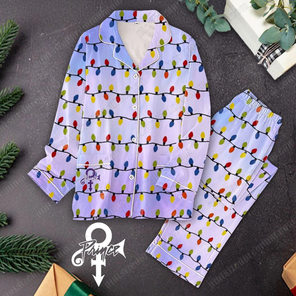 Prince Christmas Icon Light Pajamas Set Prince Christmas Icon Light Pajamas Set