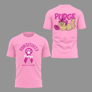 Pudge the Cat Breast Cancer Awareness T-Shirt