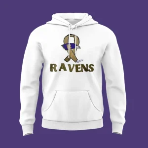Baltimore Ravens x Coach John Harbaugh Cancer Design 2025 Hoodie