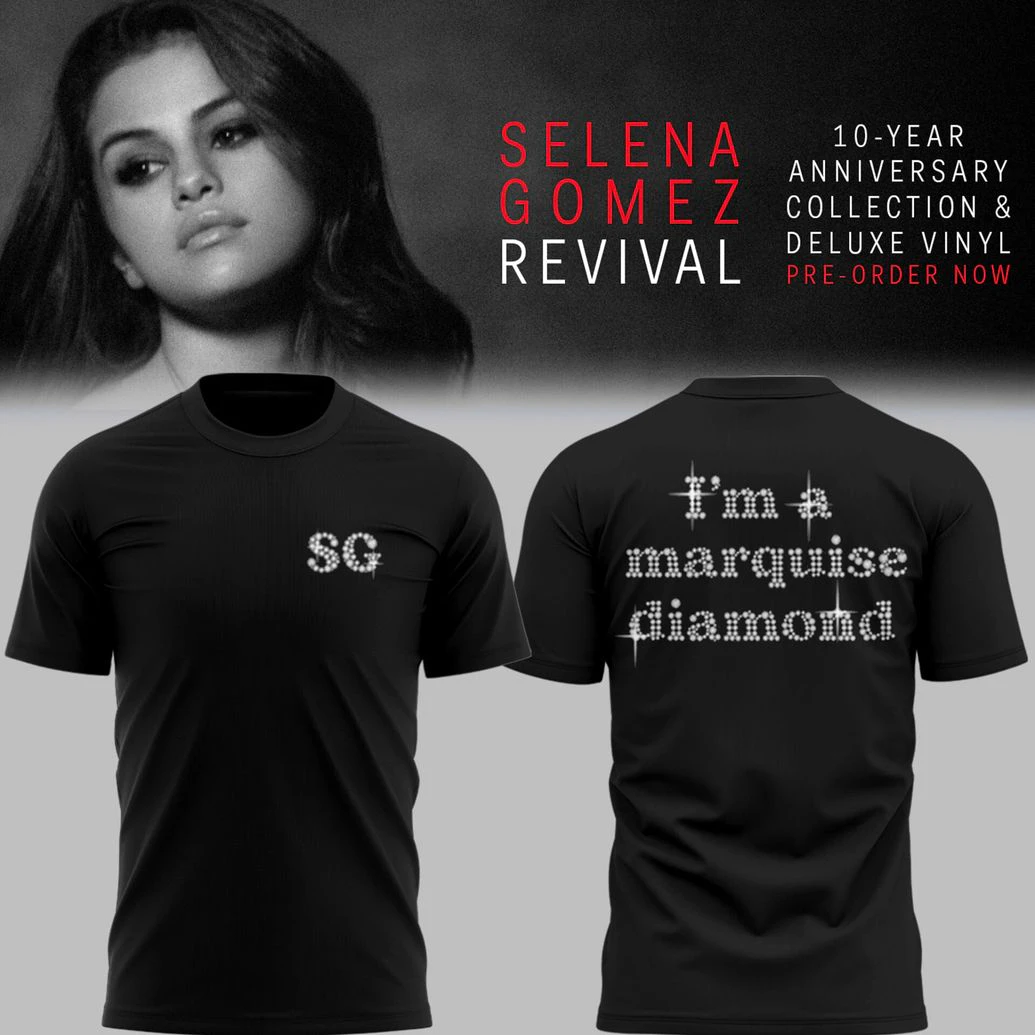 Selena Gomez 10 Year I'm A Marquise Diamond Tee Selena Gomez 10 Year I'm A Marquise Diamond Tee