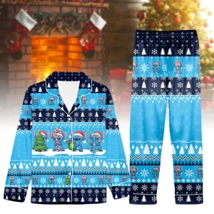 Stitch Blue Christmas Soft Cozy Pajamas Set