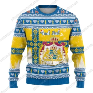 Sweden God Jul Kungariket Sverige Christmas Sweater
