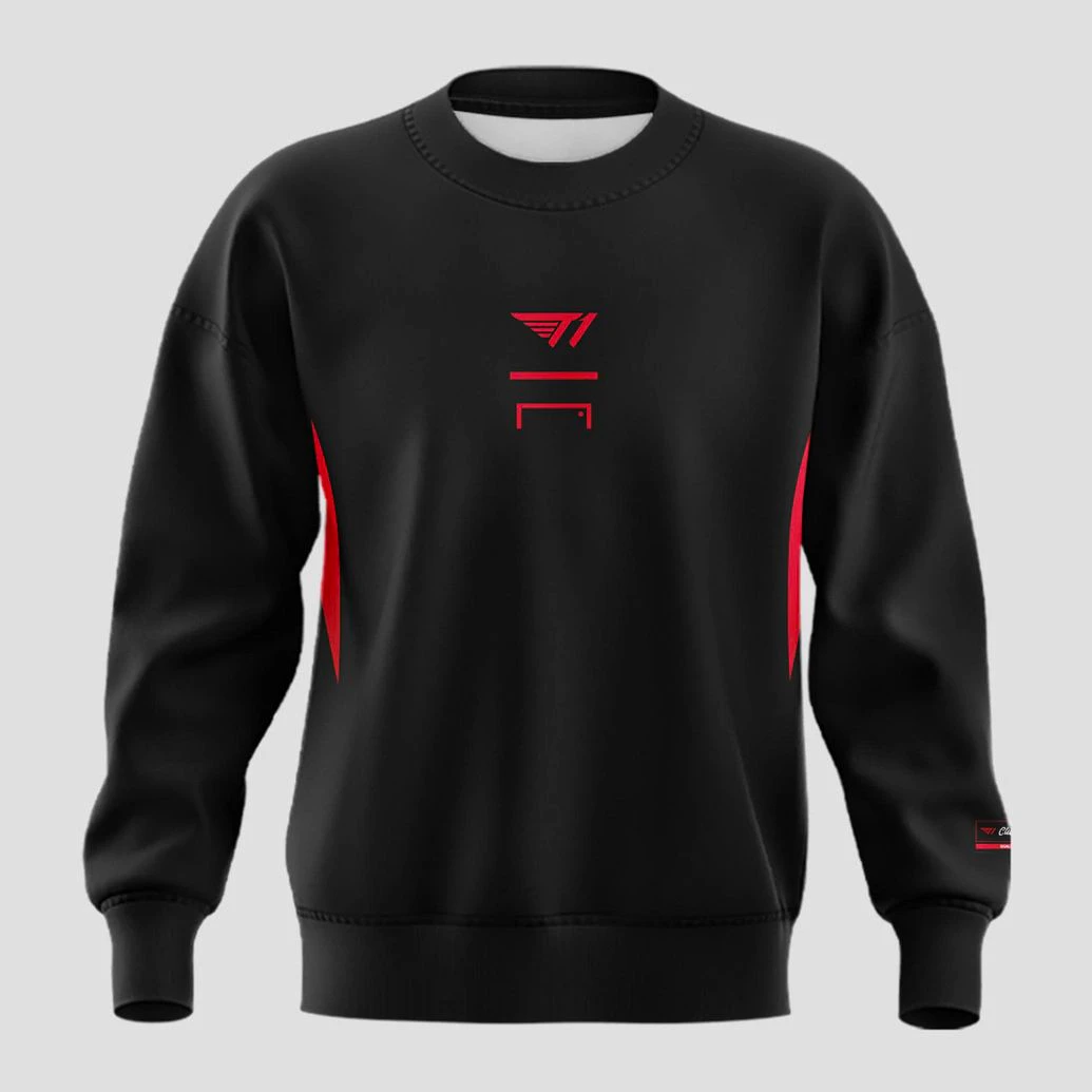 T1 Worlds Uniform Black Red 2025 Sweatshirt T1 Worlds Uniform Black Red 2025 Sweatshirt