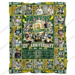 The Green Bay Packers 105th Anniversary 1920-2025 Fleece Blanket