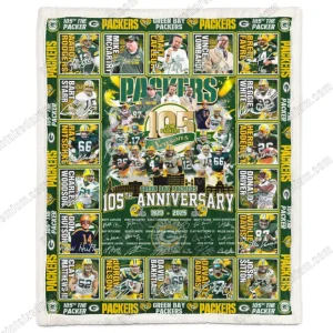 The Green Bay Packers 105th Anniversary 1920-2025 Fleece Blanket