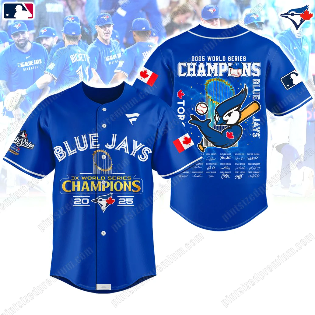 Toronto Blue Jays 3X World Series Champions 2025 Jersey Toronto Blue Jays 3X World Series Champions 2025 Jersey